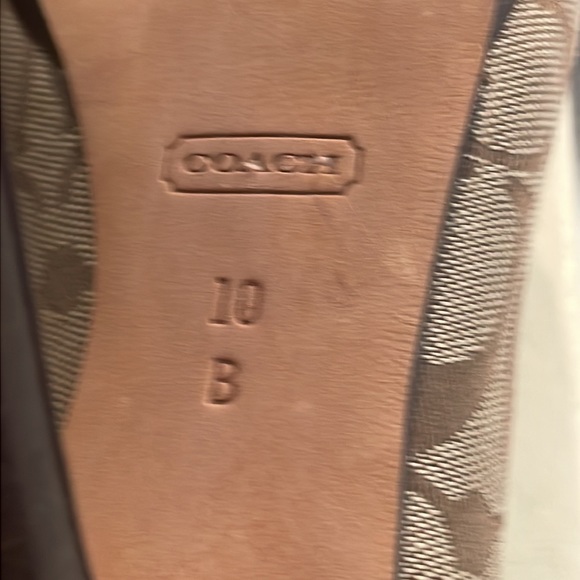 Coach Brown Leather and Jacquard Printed Heels - Picture 7 of 13